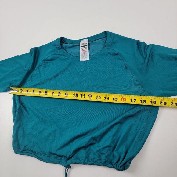 Gymshark Crop Top Long Sleeve Athletic Wear Shirt Womens size Large Green Blue - Picture 5 of 8